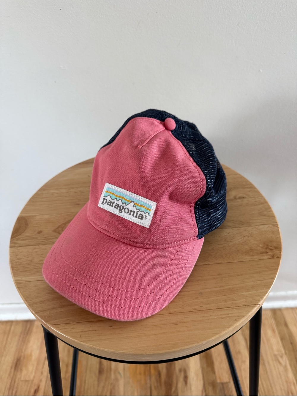 Patagonia Pink and Navy Mesh Trucker Hat